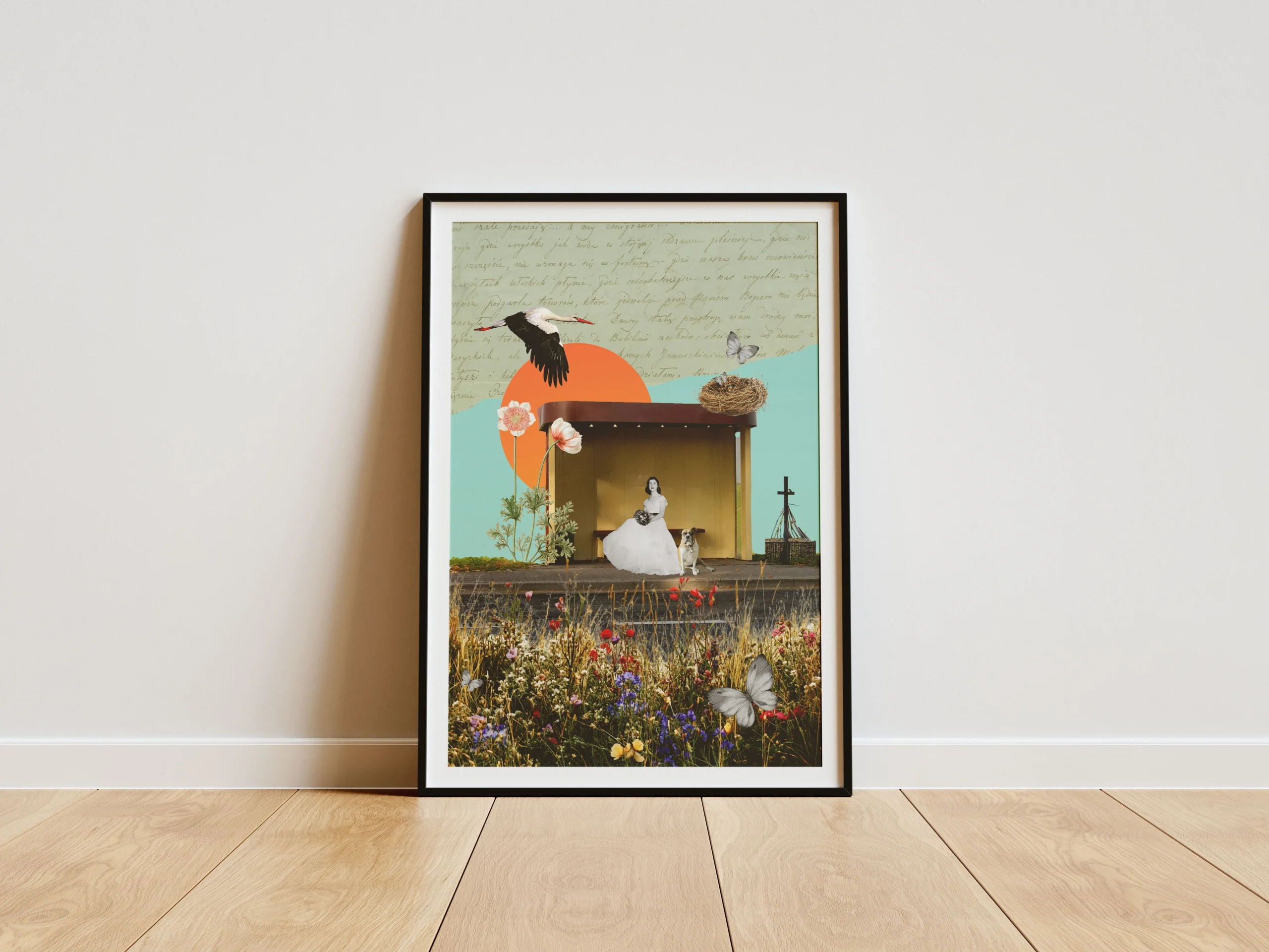 kolaż plakat wakacje wieś